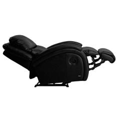 Poltrona Reclinável P/ Sala Divino Urbany Zero Wall Motorizada C/ Vibro Massagem Giro, Balanço Courano Preto - Probel