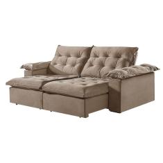 Sofá 5 Lugares Retrátil E Reclinável Martins M-147 Veludo Bege