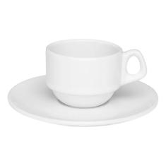 Xícara De Porcelana Com Pires 75ml Linha Hotel Restaurante