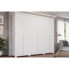 Guarda Roupa Casal 6 Portas e 6 Gavetas c/ Pés Guarapari Branco - Pana