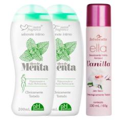 Kit 2 Sabonete Íntimo Óleo de Menta + Desodorante Íntimo Ella Vanilla 
