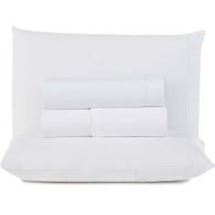 Jogo de Lençol King Top Line 180 Fios 4 Peças - Branco - Casa Modelo E