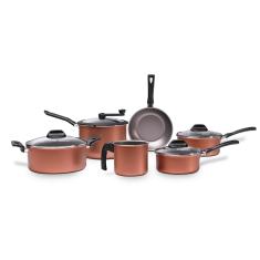 Jogo de Panelas com Pipoqueira Brinox Clove 6 Peças Cobre