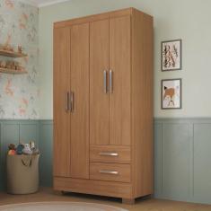 Guarda Roupa Infantil 4 Portas e 2 Gavetas Amy Espresso Móveis