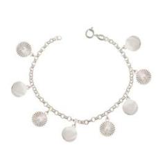 Pulseira Prata 8 Berloques Achatados