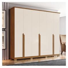 Guarda Roupa Casal Ambiente Andréas 6 Portas Nature Off White - Henn