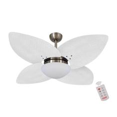 Ventilador De Teto Dormamu Bronze 4 Pás Palmae Branco 220V Com Controle