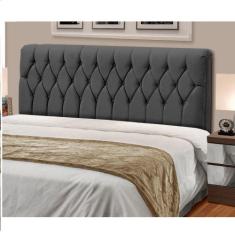 Cabeceira Estofada King 195cm Veloplus Istambul Dobuê, Grafite