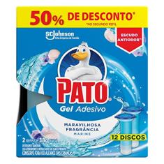 Pato Desodorizador Sanitário Gel Adesivo Marine Refil 12 Discos