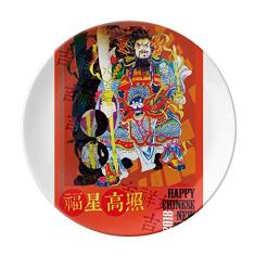 Prato de Ano Novo Prato Decorativo de Porcelana Salver Prato de Jantar