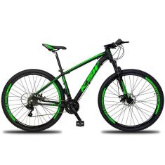 Bicicleta Aro 29 Ksw 27v Alivio, Freio Hidraulico E K7 11-36 - Preto-verde - 21 Preto-verde
