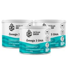 3x Ômega 3 Dha 460mg 100% Vegetal Ocean Drop 120 Cápsulas, Sem Sabor