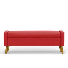 Recamier Bau Paris 1,20m Suede Vermelho - Inova Decor - Inova Decoraçõ