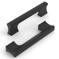 KNOKLOCK Pacote com 10 puxadores de armário de cozinha 3,75 polegadas (96 mm) puxadores de armário de cozinha preto fosco puxadores de gaveta para armário guarda-roupa