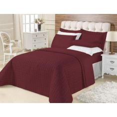 Kit Cobre Leito Top Line Casal Queen 3 Peças 180 Fios Vinho - Vilela E