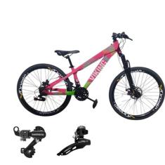 Bicicleta Aro 26 Vikingx Tuff 25 Cambio Shimano Traseiro Dianteiro 24v
