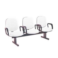 Cadeira em Longarina com 03 lugares Linha Blenda Branco