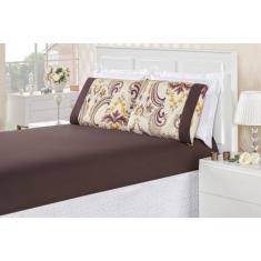 Jogo de Cama Naturale Casal Queen 03 peças 200 fios matelado estampado