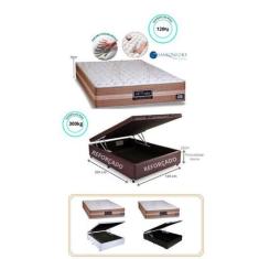 Cama Box Baú Casal Medida Especial Viúva + Colchão Sankonfort Le Confo
