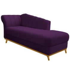 Diva Recamier Vanessa 160cm Lado Direito Suede - Amarena Móveis, Roxo