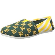 FOCO Tênis feminino de lona sem cadarço com logotipo da NFL Team