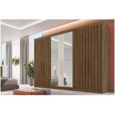 Guarda Roupa Casal 6 Portas c/ 4 Ripadas e 6 Gavetas c/2 Espelhos Pote