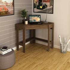 Escrivaninha de Canto com 1 Gaveta ME4172 Espresso Móveis Nogal