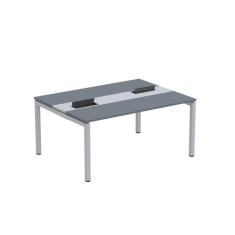 Mesa Plataforma Dupla com Pé de Aço para Coworking 160x120 Pdc16/12/2p Grafito/Cinza