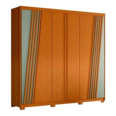 Guarda Roupa Ouro Verde Ripado 6 Portas Albatroz
