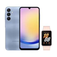 Celular Samsung A25 5G (128GB) - Azul + Galaxy Fit3 - Rosê