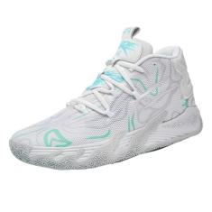 didopery Tênis masculino de basquete com cadarço e cano alto, estilo chinês, respirável, antiderrapante, para atividades ao ar livre, amortecimento para treinamento físico, atlético, Branco, 41