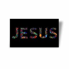 Quadro Canvas Premium Jesus Cristo Palavra Colorida 60X40Cm - Plimshop