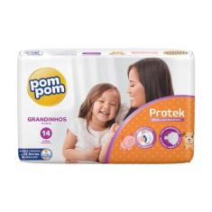 Fralda Pom Pom Protek Jumbo G com 14un, Grandinhos, 14