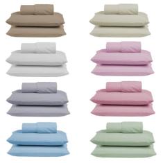 Kit Conjunto Cama Casal Algodão 300 Fios 3 Peças com Elástico e Fronha