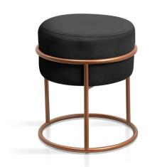 banqueta reforçada para sala pés de ferro redonda argola na cor cobre 