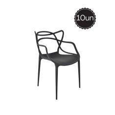 Kit 10 Cadeiras Allegra Preta
