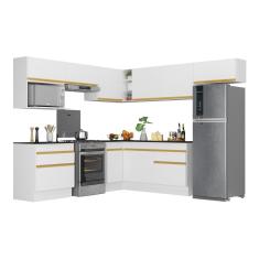 Armário de Cozinha Completa de Canto com Rodapé Veneza Multimóveis V2106