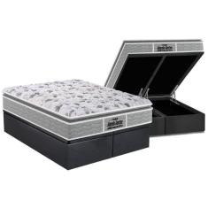 Cama Box Baú Queen: Colchão Anatômico Probel D45 / Ep Plus Pillow Top + Base Gray(158X198)