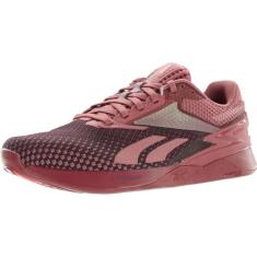 Reebok Tênis feminino Nano X3 Mesh Lifestyle casual e moderno, Sedona Rose/Maroon/Neon Cherry, 38