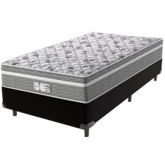 Cama Box Preto e Colchão Evolution Molas Ensacadas Solteiro Probel