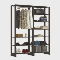 Guarda-Roupa Closet 2 Peças com 1 Cabideiro e 9 Nichos Yes