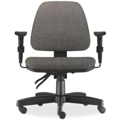 Cadeira De Escritório Giratória Executiva Ergonômica Sky L02 Linho Cinza Escuro - Lyam Decor