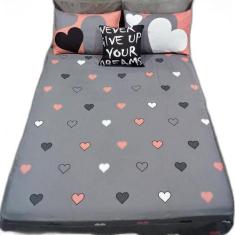 Lençol Com Elástico Casal King 4 Un Love Com Almofada Decor - Casa Da 