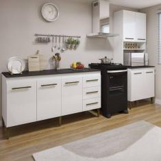 Cozinha Completa Guarujá 7 Portas 3 Gavetas Kaiki Móveis Branco