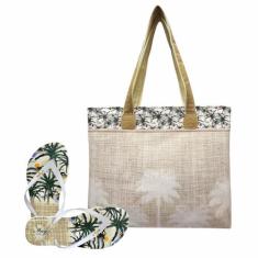 Bolsa Feminina Chinelo Coqueiros Palha Magicc Bolsas, 39/40