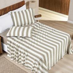 Jogo Cama Lençol Estilo Queen 100% Algodão 4 Peças - Cáqui - 100% Algo