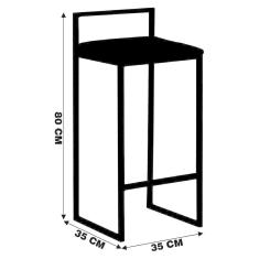 Banqueta Decorativa Selena Base Preta Suede Marrom Gran Belo