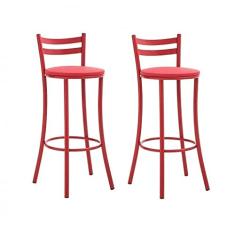 Conjunto 2 Banquetas Altas Unimóvel Vermelho
