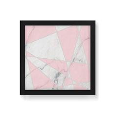 Arte Maníacos Quadro Decorativo Textura Escandinava Rosa - 30x30cm (Moldura em laca preta)