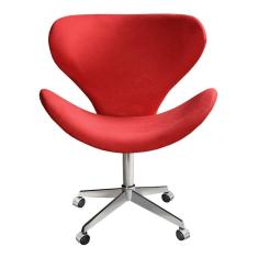 Poltrona Decorativa Isis Swan Cadeira Giratória com Rodinhas Escritório Home Office